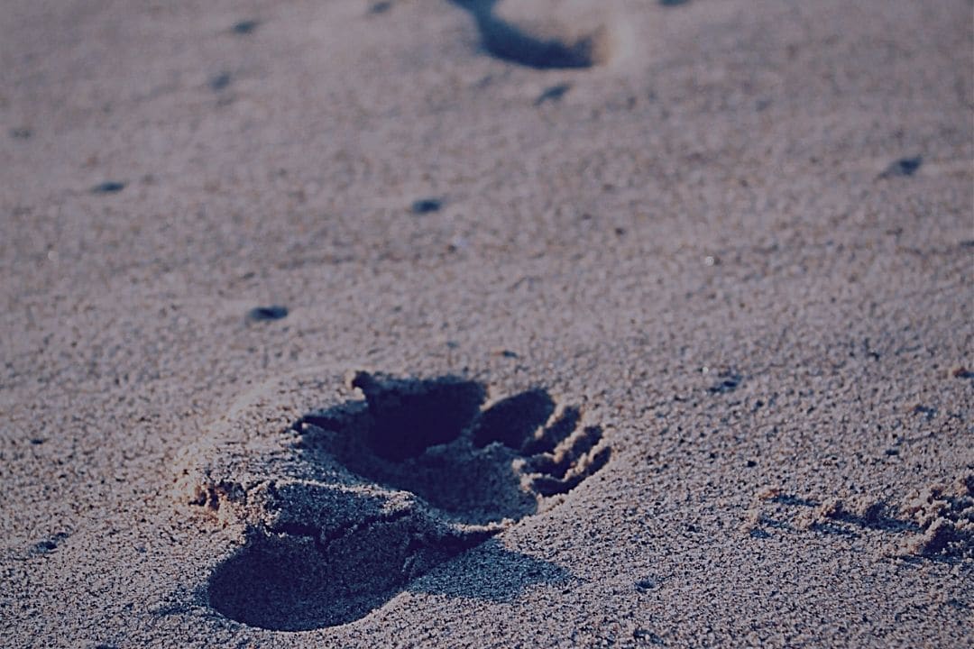 footprints in sand