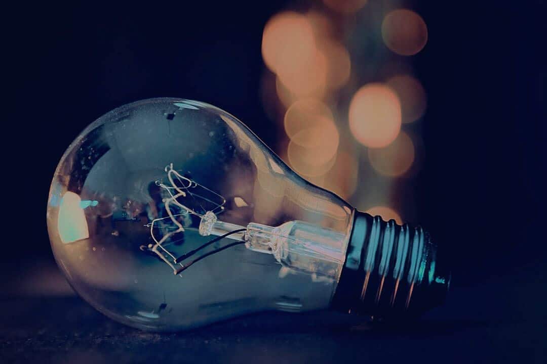 closeup of a lightbulb on its side