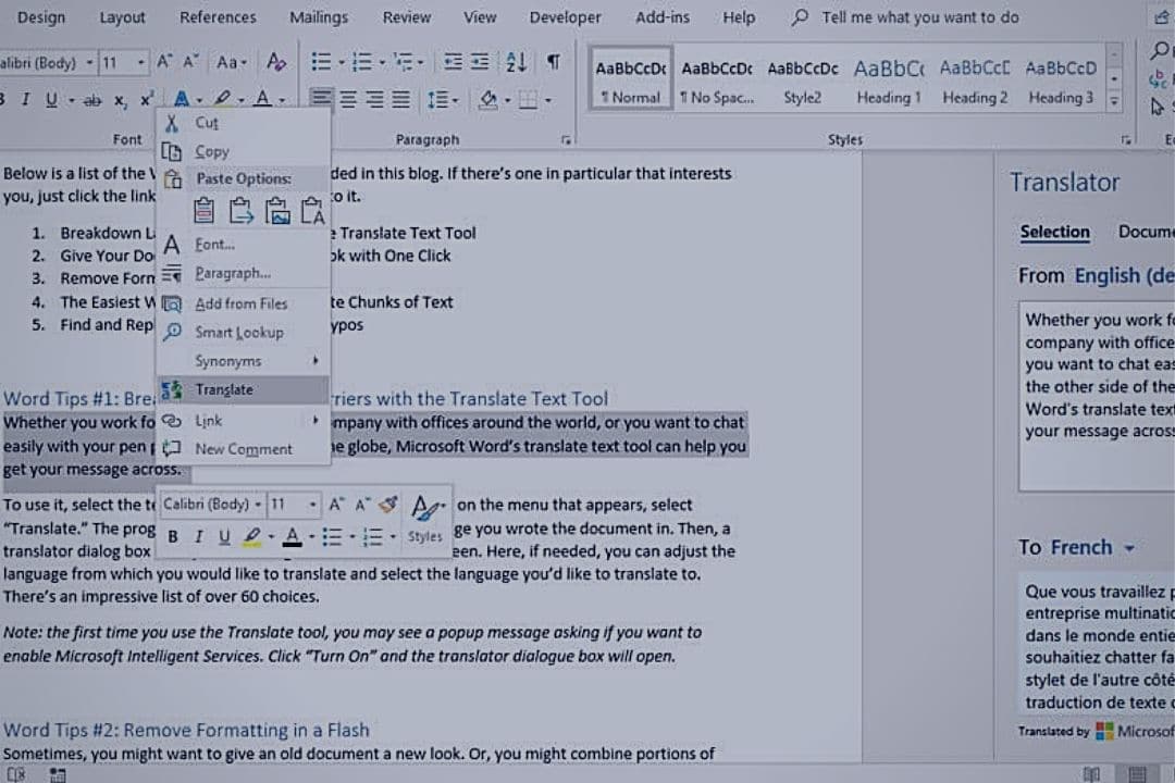 Word Tips Document Creation