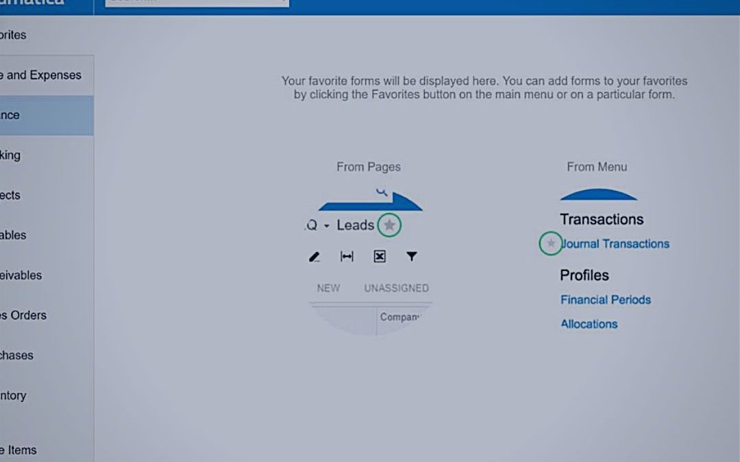 Acumatica Pro Tip: How to Create an Acumatica Favorites List