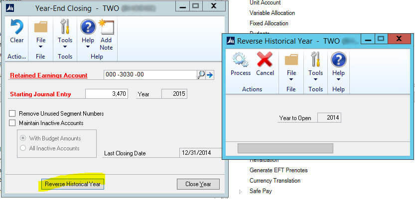 Dynamics GP Reverse Historical Year