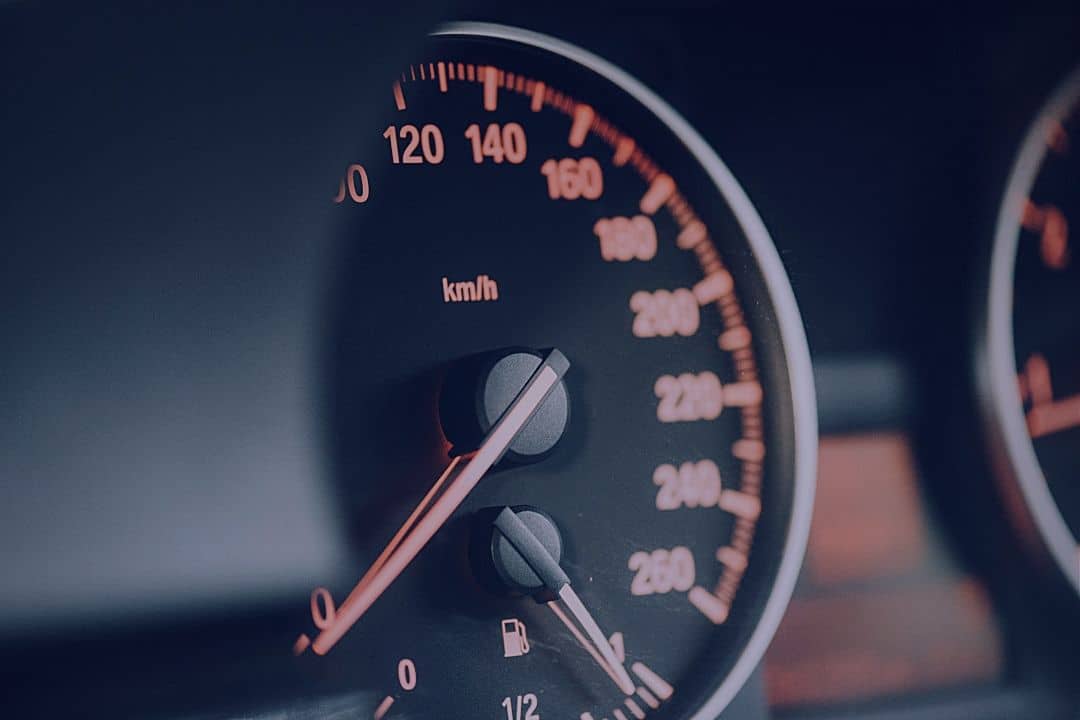 Closeup of vehicle dashboard