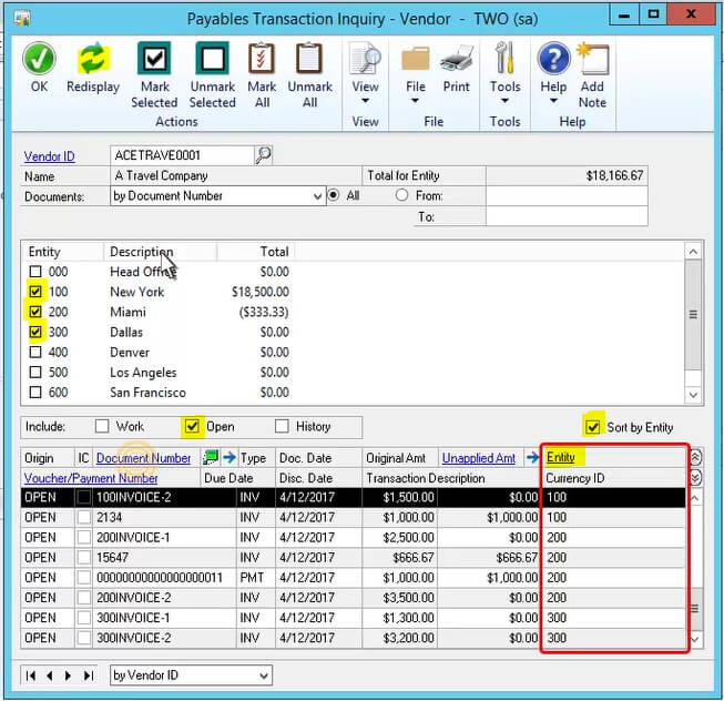 Screenshot of shared master file records in Dynamics GP using Muti-Entity Management solution