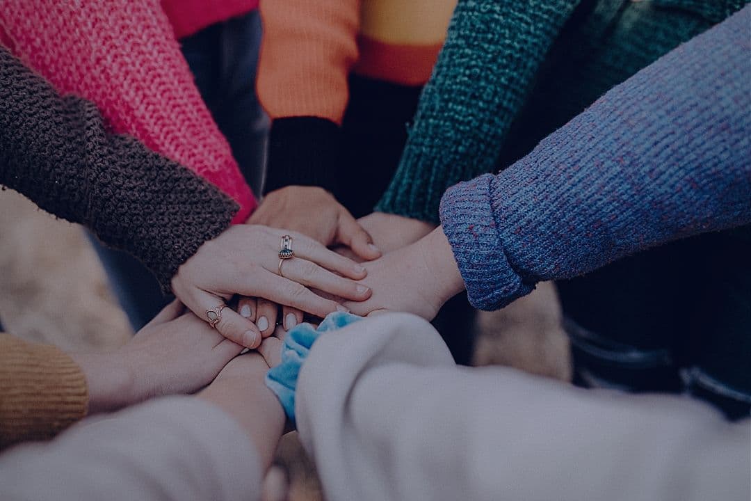 People in a huddle