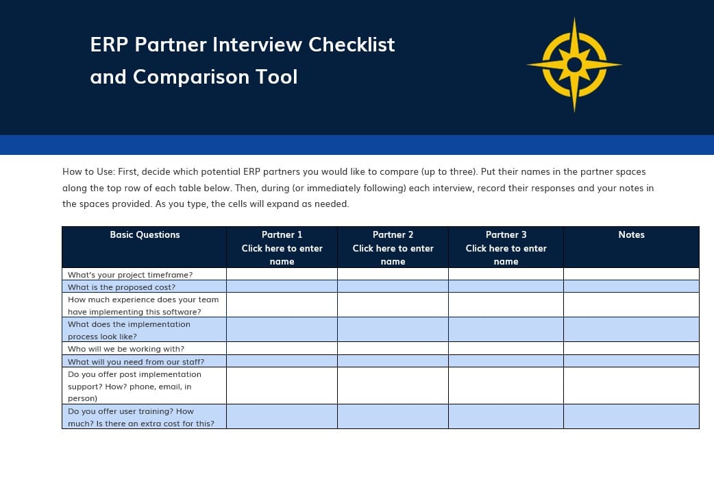 ERP Partner Checklist thumbnail