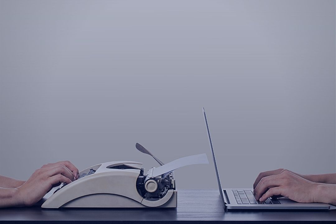 laptop & typewriter