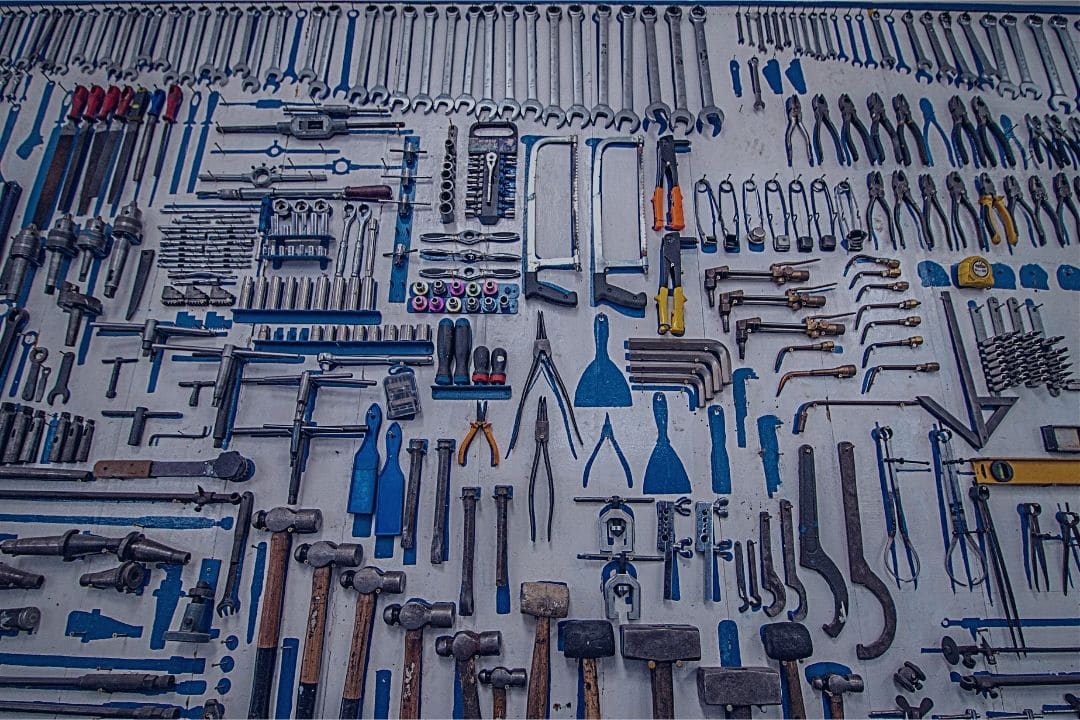 tools laid out