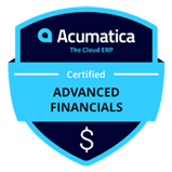 Acumatica Certified Advanced Financials Badge