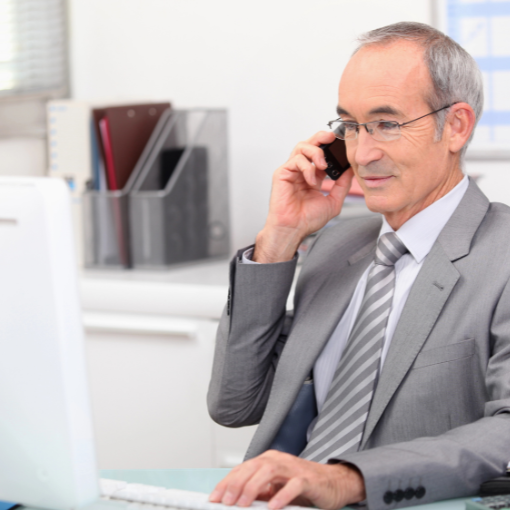 Consultant listening to client